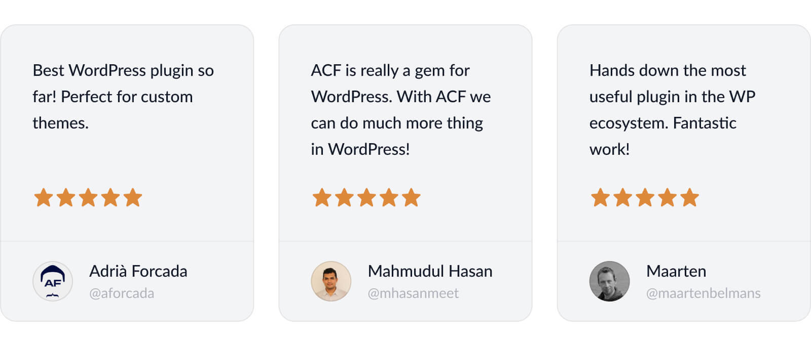 ACF reviews on wordpress.org